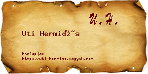 Uti Hermiás névjegykártya